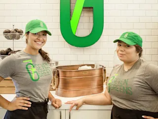 Employees pose for a picture at Seven Greens. 
