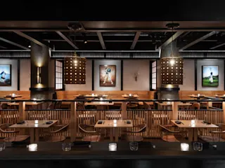 Restaurant interior at Book Tower. 