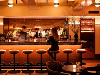 Interior bar at Shinola Hotel. 