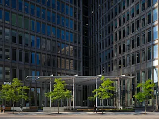 Exterior of 1001 Woodward. 