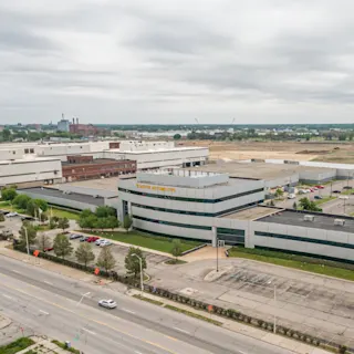 Aerial view of 6401 W Fort Street at Fort Street Industrial Campus. 