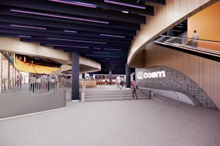 Rendering of Cosm Detroit interior.