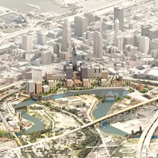 A conceptual rendering of The Cleveland Riverfront.