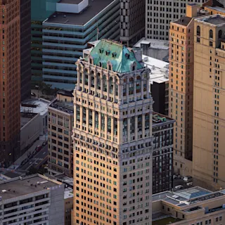 Aerial view of Book Tower. 