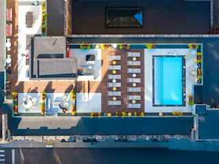Aerial view of rooftop pool at The Press/321.