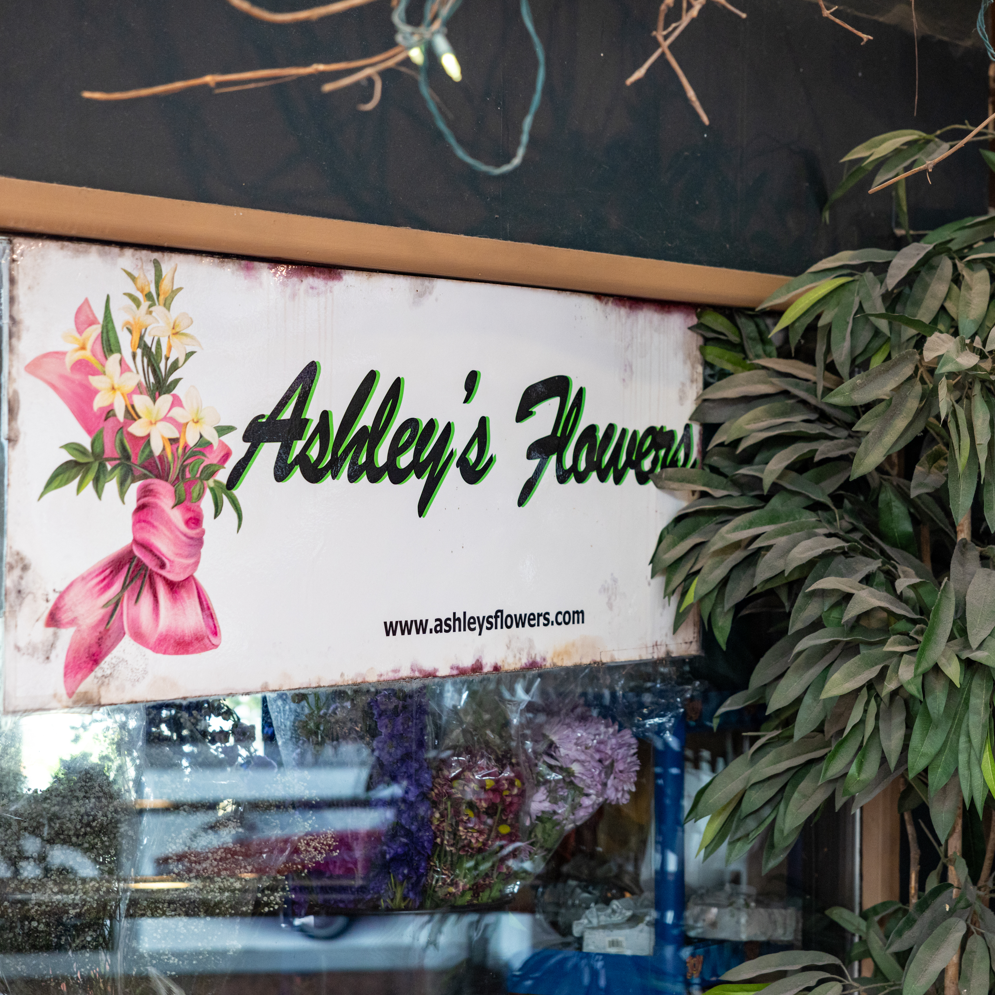 Interior of Ashley’s Flowers. 