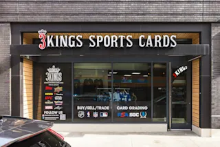 An exterior photo of 3 Kings Sports Card at 28Grand.