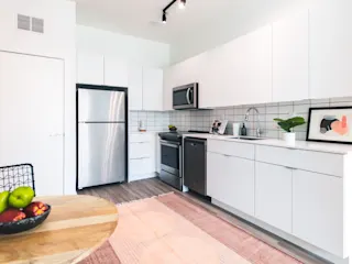 Staged unit at 2665 Brush St, City Modern. 