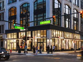 Street view of LuluLemon in Downtown Detroit. 
