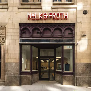 Exterior street view of Milk & Froth. 