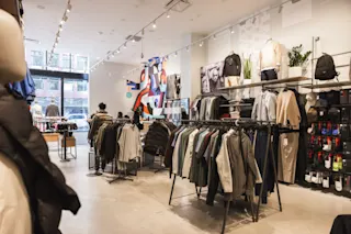 An interior photo of Lululemon at 1449 Woodward in Detroit.