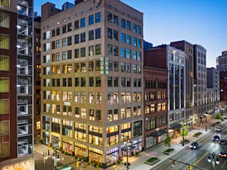 Exterior of 1201 Woodward. 