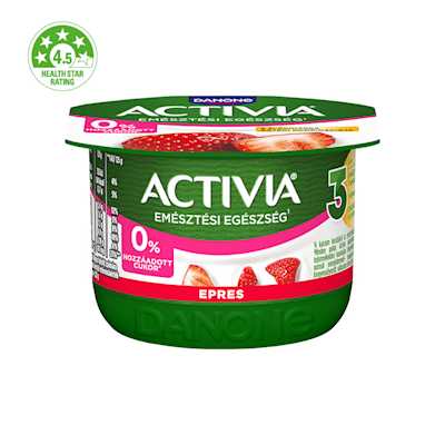 Danone Activia epres joghurt Bifidus ActiRegularis élőkultúrával, D-vitaminnal és édesítőszerekkel