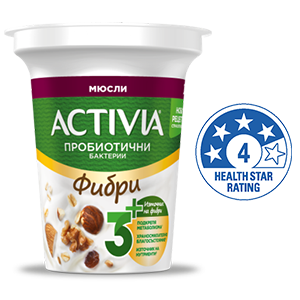 Активиа Фибри с Мюсли - с 4 милиарда пробиотични бактерии Bifidus Actiregularis
