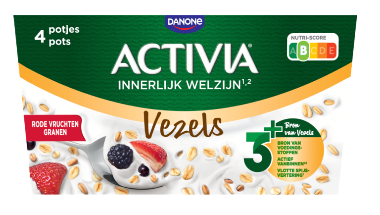 Een combinatie van vezels, rode vruchten en miljarden probiotica*.