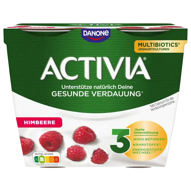 Packung activia Himbeer-Joghurts