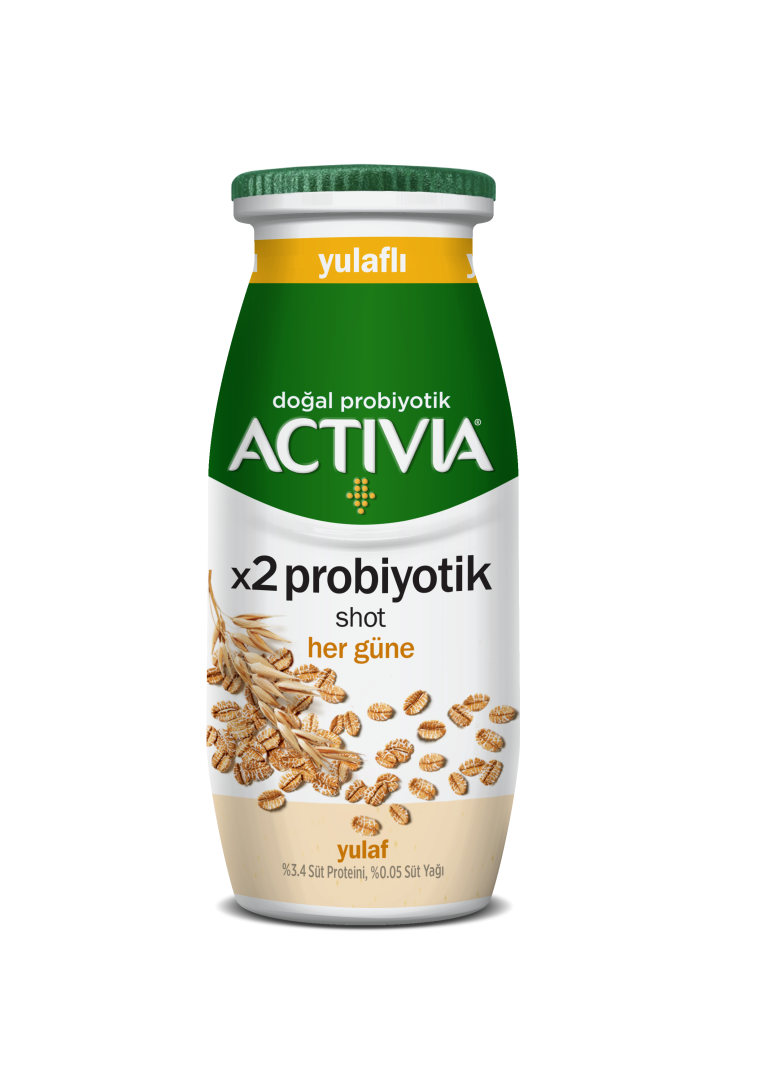 Her gün kendini iyi hisset diye şimdi 2 kat probiyotikli Activia Shot Yulaf!