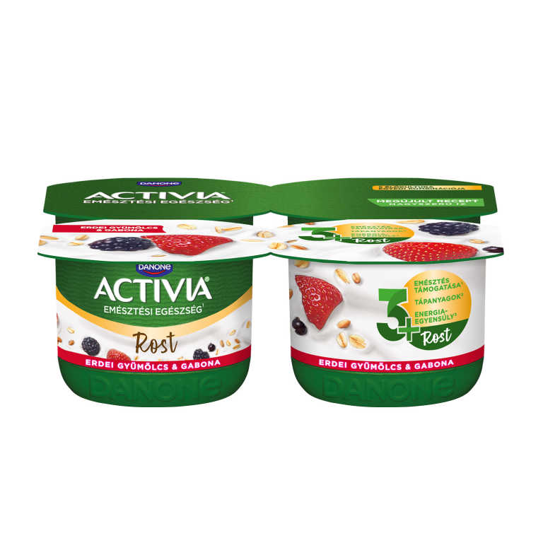 Activia élőflórás erdei gyümölcsös joghurt gabonákkal és Bifidus ActiRegularis kultúrával.