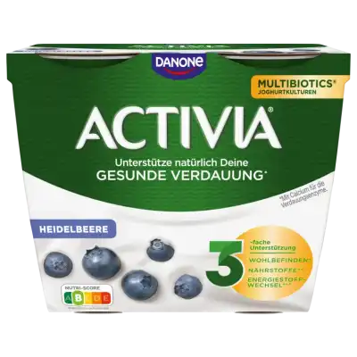 Activia Blaubeer-Joghurt-Packung