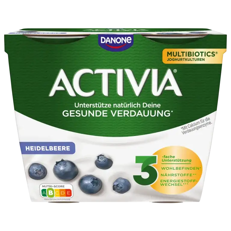 Activia Blaubeer-Joghurt-Packung