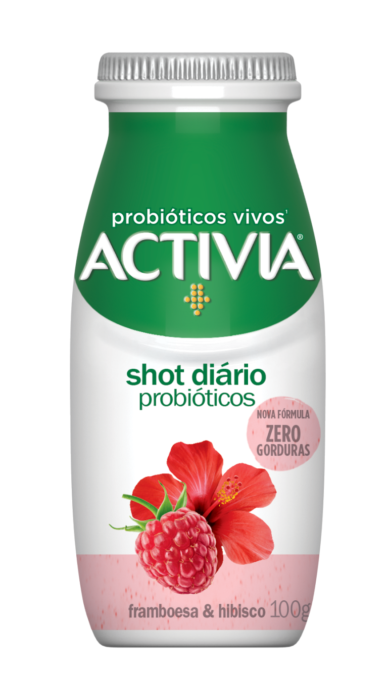 O  sabor de Framboesa & Hibisco e duas vezes mais probióticos*, a sua dose de probióticos naturais. Porque bem-estar começa de dentro!