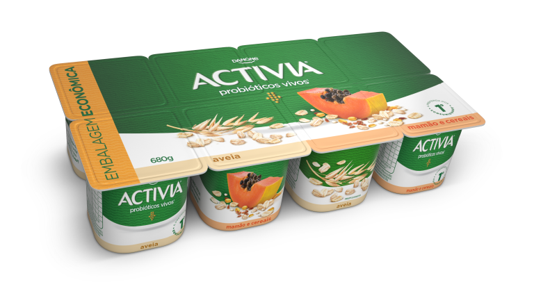 Preparado com grãos naturais e a massa exclusiva de Activia que passa por 8h de fermentação, tudo para trazer o poder dos probióticos vivos com dois deliciosos sabores: mamão & cereal e aveia!