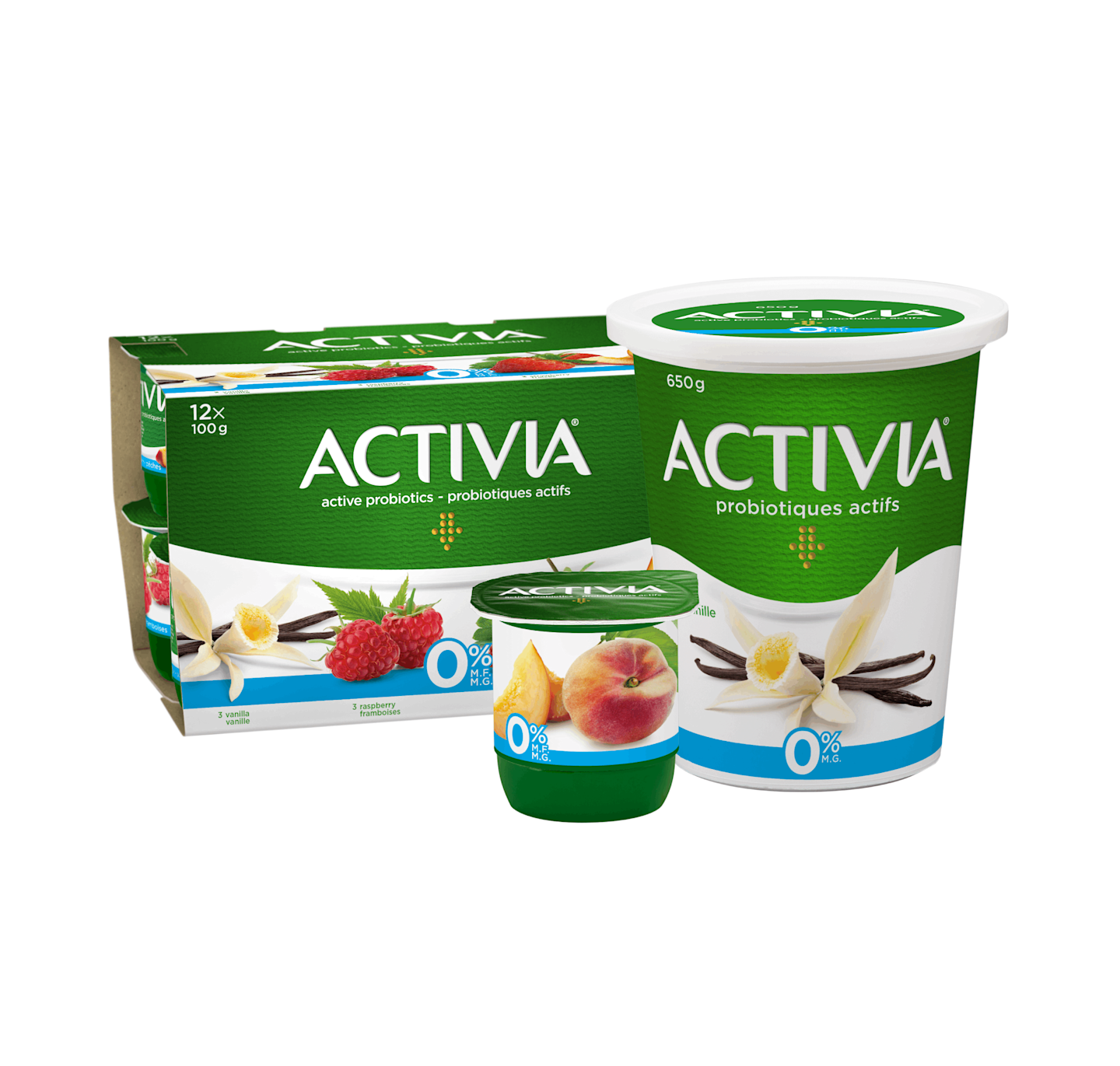 Yogourt probiotique sans gras à la vanille Activia Canada
