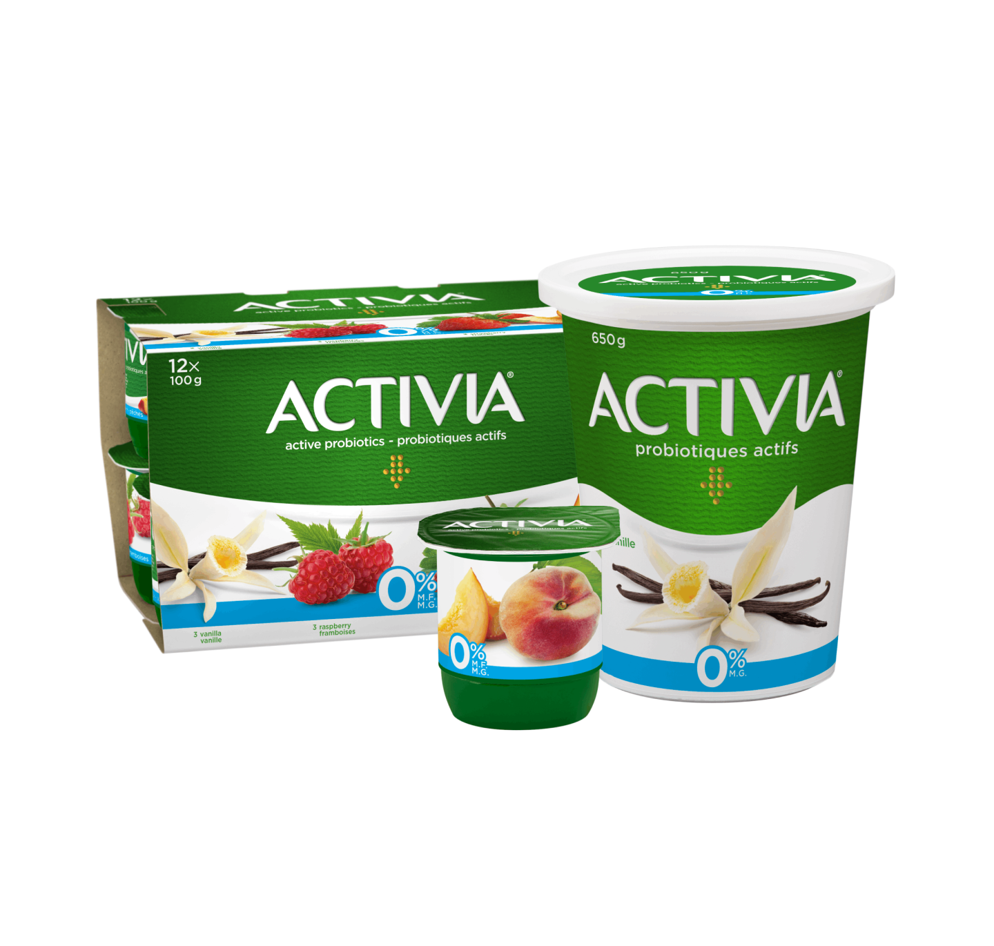 Yogourts probiotiques sans gras 0% Activia 