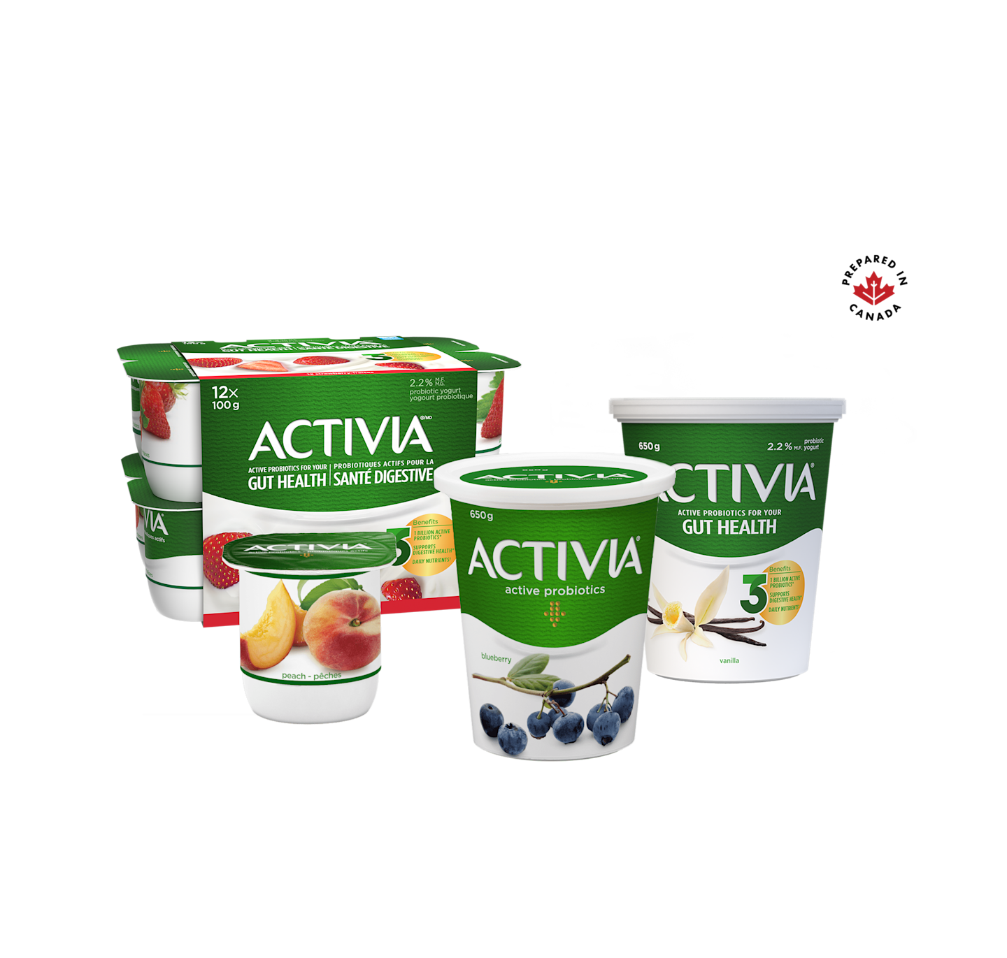 Activia yogurts with probiotics