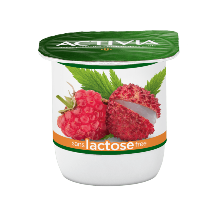 Raspberry-lychee Lactose Free probiotic yogurt