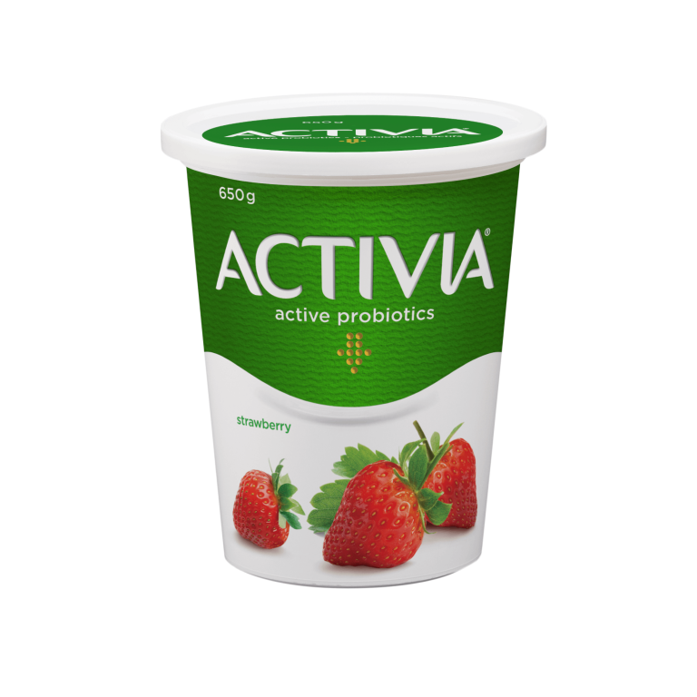 Activia Strawberry Black Cherry Peach Yogurt, 4 Ounce -- 24 per