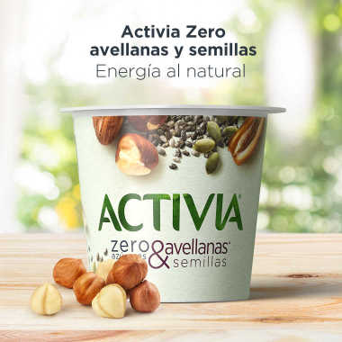 Activia Zero avellanas y semillas. Energía al natural

