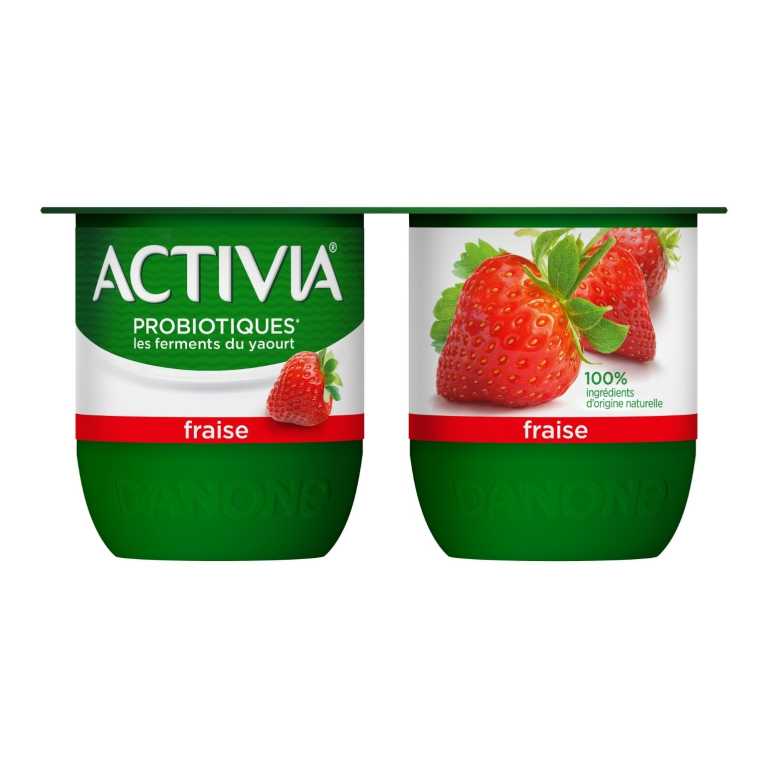 L'onctuosité d'un Activia associée à de bons morceaux de fraise, 100% d’origine naturelle. 
