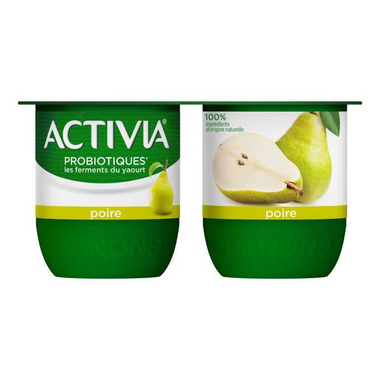 L'onctuosité d'un Activia associée à de bons morceaux de poire, 100% d’origine naturelle.