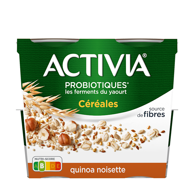 Activia Céréales Quinoa Noisette Spécialité laitière fermentée probiotiques* & bifidus