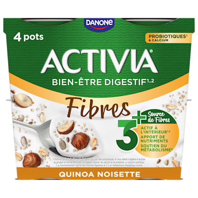 L'onctuosité d'un Activia dans une sélection inédite de céréales, découvrez la gamme : Activia Céréales Quinoa Noisette.  Pour de nouvelles sensations gourmandes, jusqu'à la dernière cuillère.