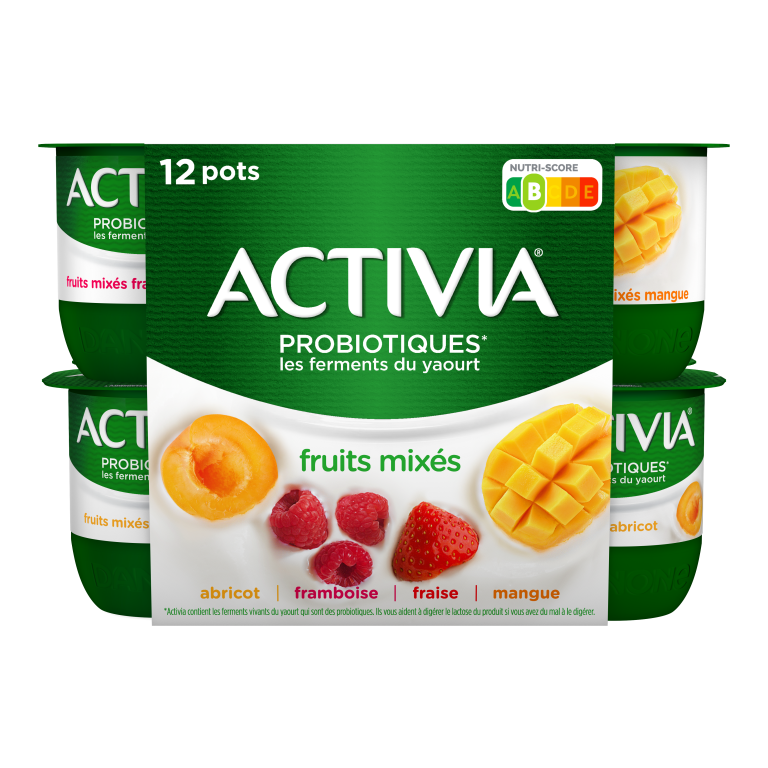 Activia Fruits Mixés se compose de bons fruits finement mixés dans une texture douce et onctueuse.