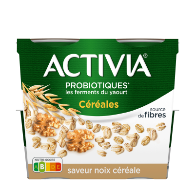 L'onctuosité d'un Activia dans une sélection gourmande de céréales, découvrez la gamme : Activia Céréales Saveur Noix Céréale.  Pour de nouvelles sensations, jusqu'à la dernière cuillère.