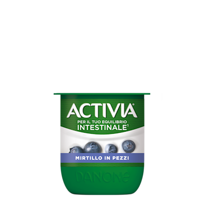 yogurt con pezzi di mirtilli