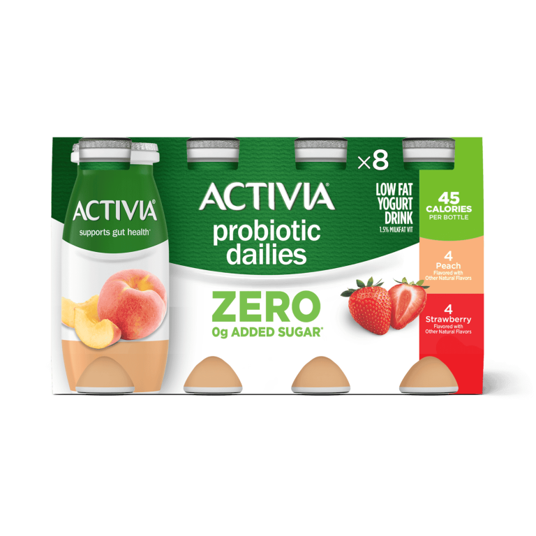 Celebrate your greatness from within with Activia® Dailies Zero-0g-Added-Sugar Yogurt Drinks. With billions of probioitics, and vitamin C, D, and Zinc, Activia® Dailies Zero-0g-Added-Sugar is a great addition to any wellness routine to help you feel A+ from the inside out! 6 pack of 3.1 oz delicious multi-benefit probiotic yogurt drinks.