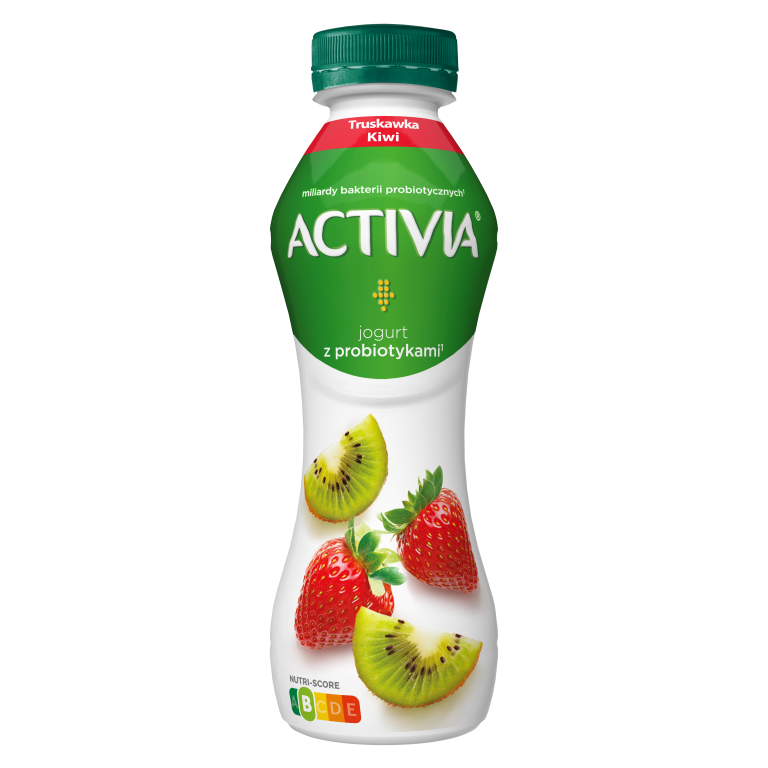 Activia jogurt truskawka, kiwi do picia z miliardami bakterii probiotycznych