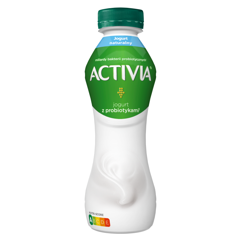 Jogurt naturalny Activia, pełny jogurtowych bakterii probiotycznych.