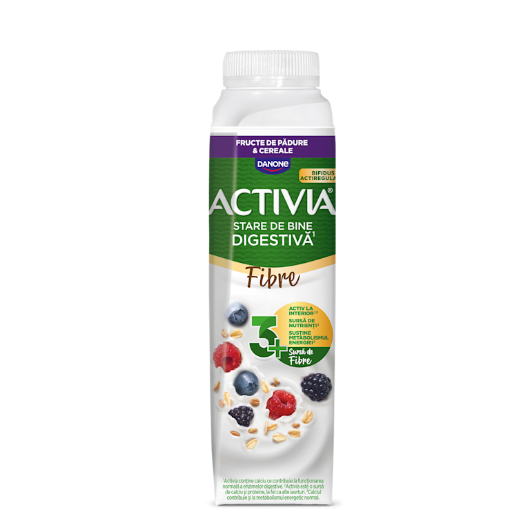 Activia de baut cu Fructe de Padure si Cereale.