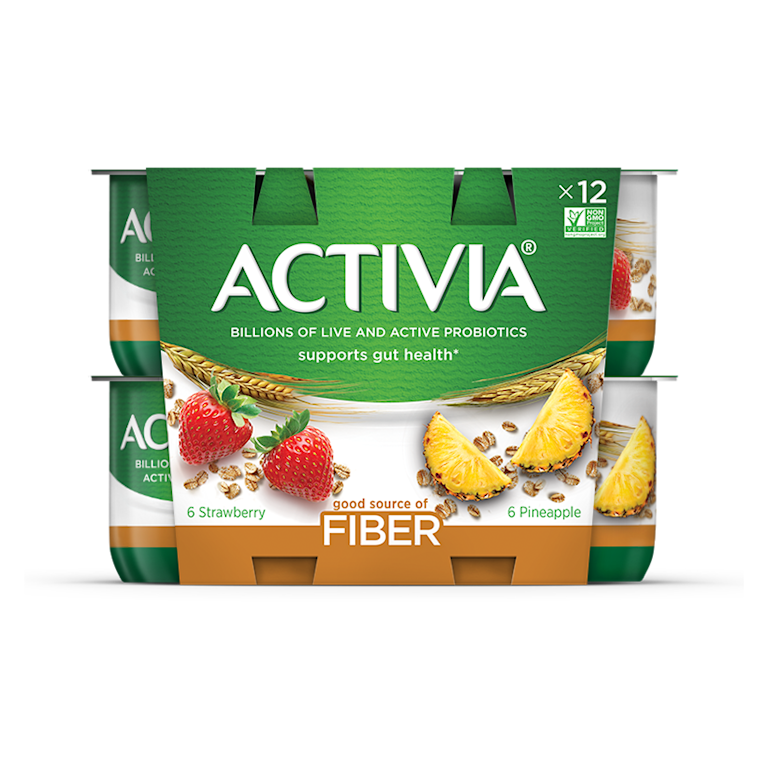 Activia® Fiber Strawberry and Pineapple Probiotic Yogurt
