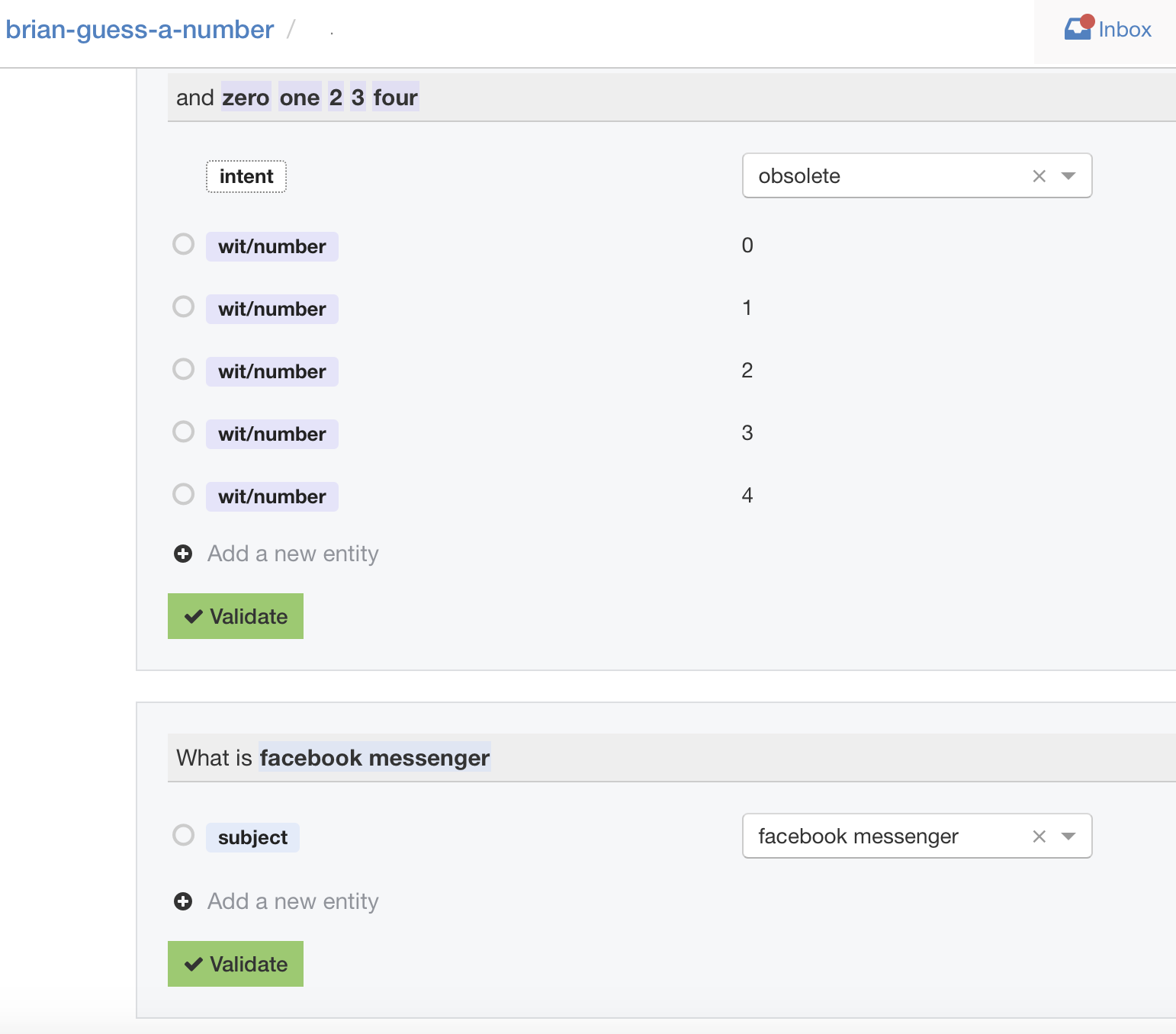 Brian The Wit Bot - Wit.ai Interface