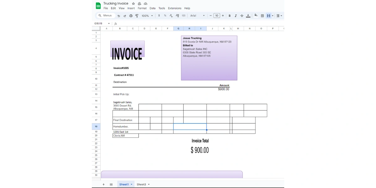 Trucking Invoice Template by Agiled