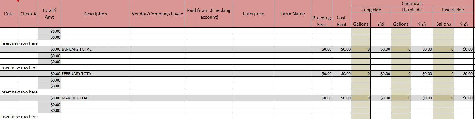 Missouri Farm Record Book (Excel)