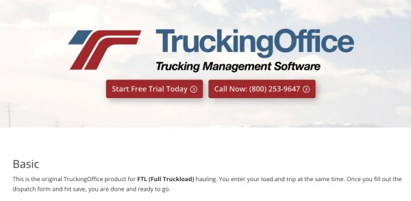 TruckingOffice’s homepage.