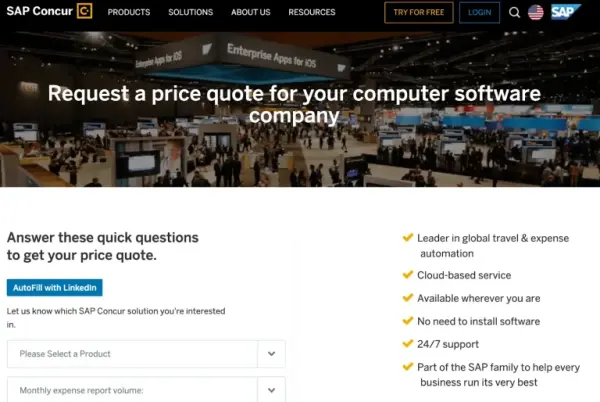 SAP Concur quote request