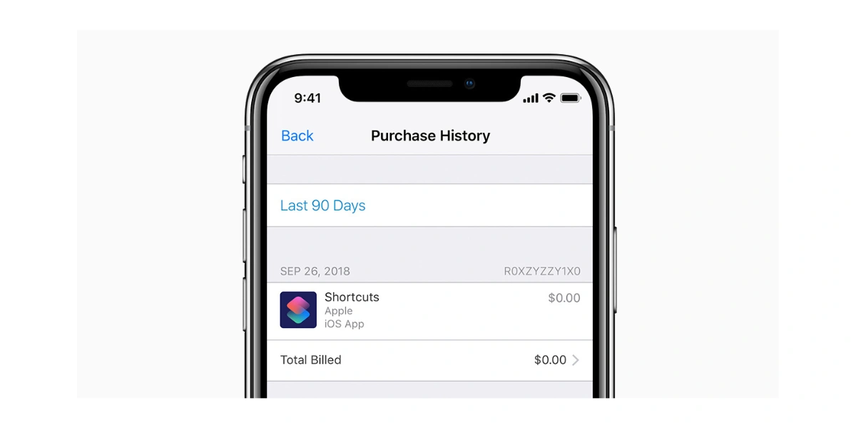 App Store purchase history